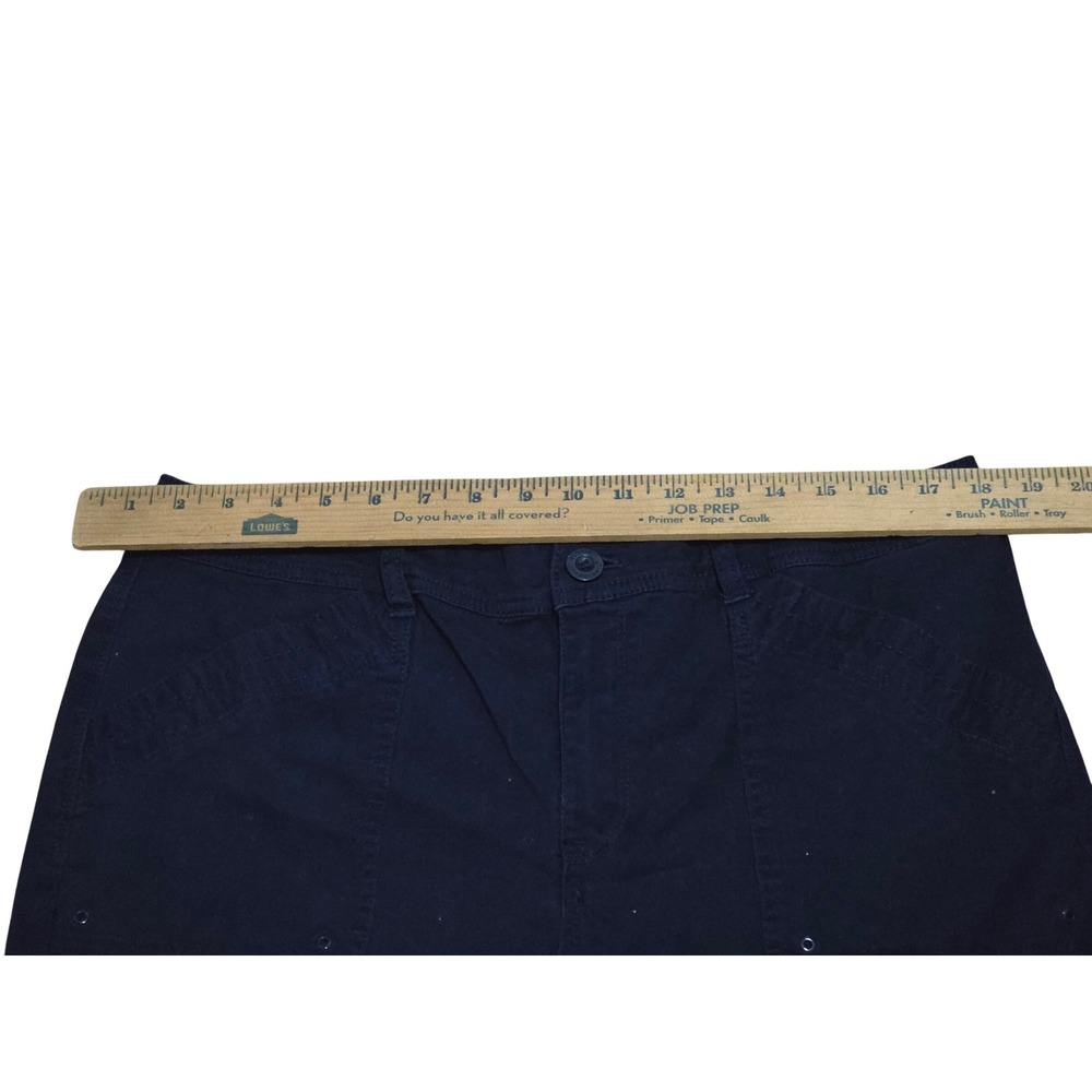 Gloria Vanderbilt Khaki United Navy Blue Utility Shorts Womens Size 10 Cuffed - Picture 5 of 9